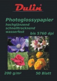 Fotopapier 10x15cm DULIN gnzend / glossy 200g